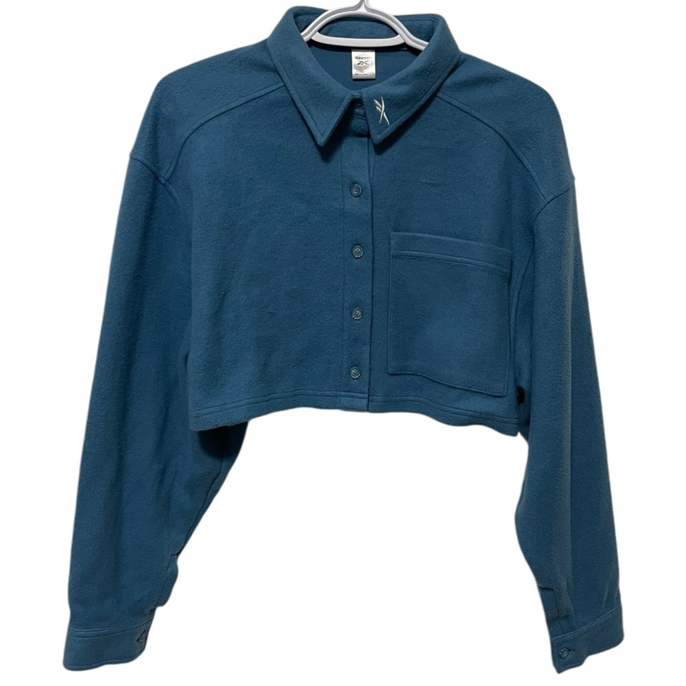 Reebok Blue Cropped Fleece Jacket